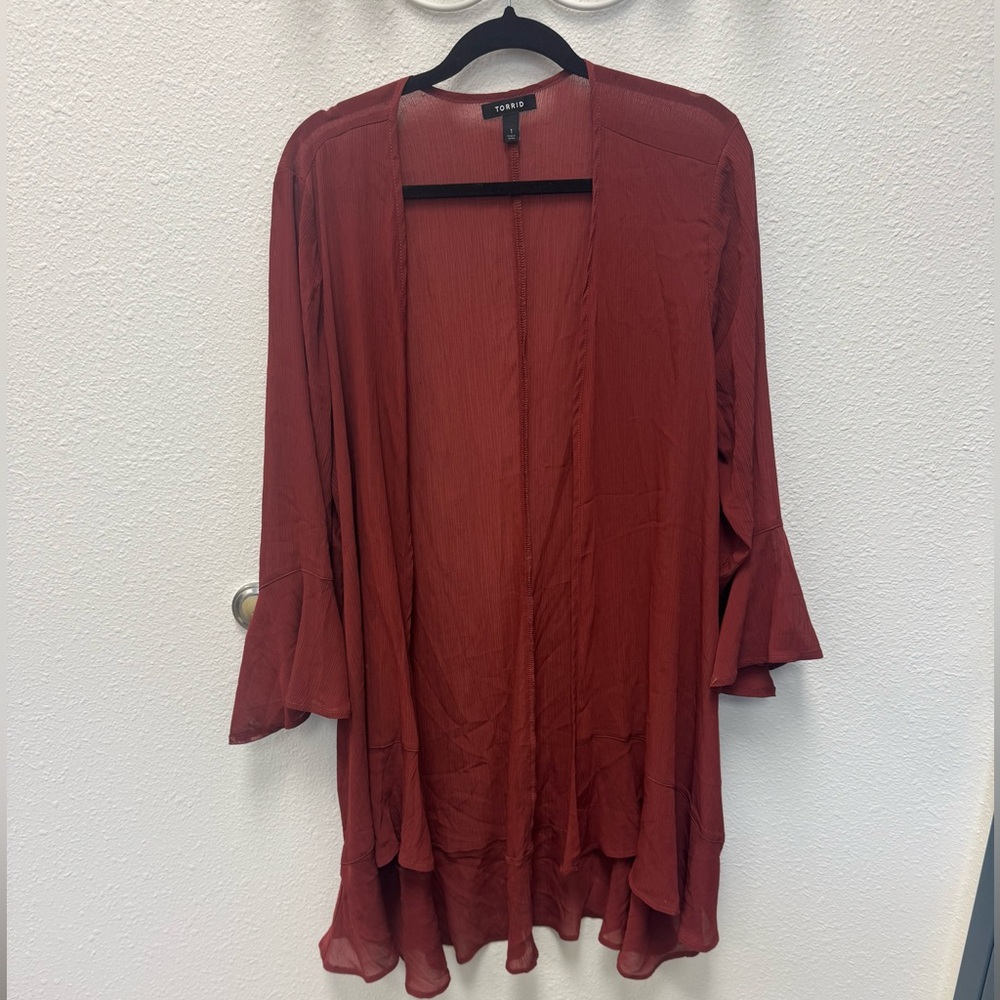 Torrid Chiffon Ruffle Kimono - Picture 2 of 5